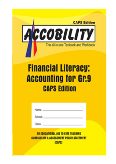 ACCOUNTING GRADE 9 ACCOBILITY FINANCIAL LITERACY